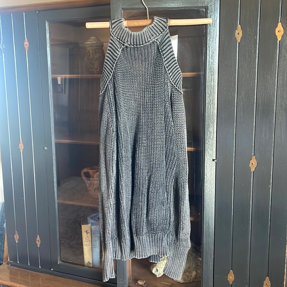 Free People long cold shoulder sweater